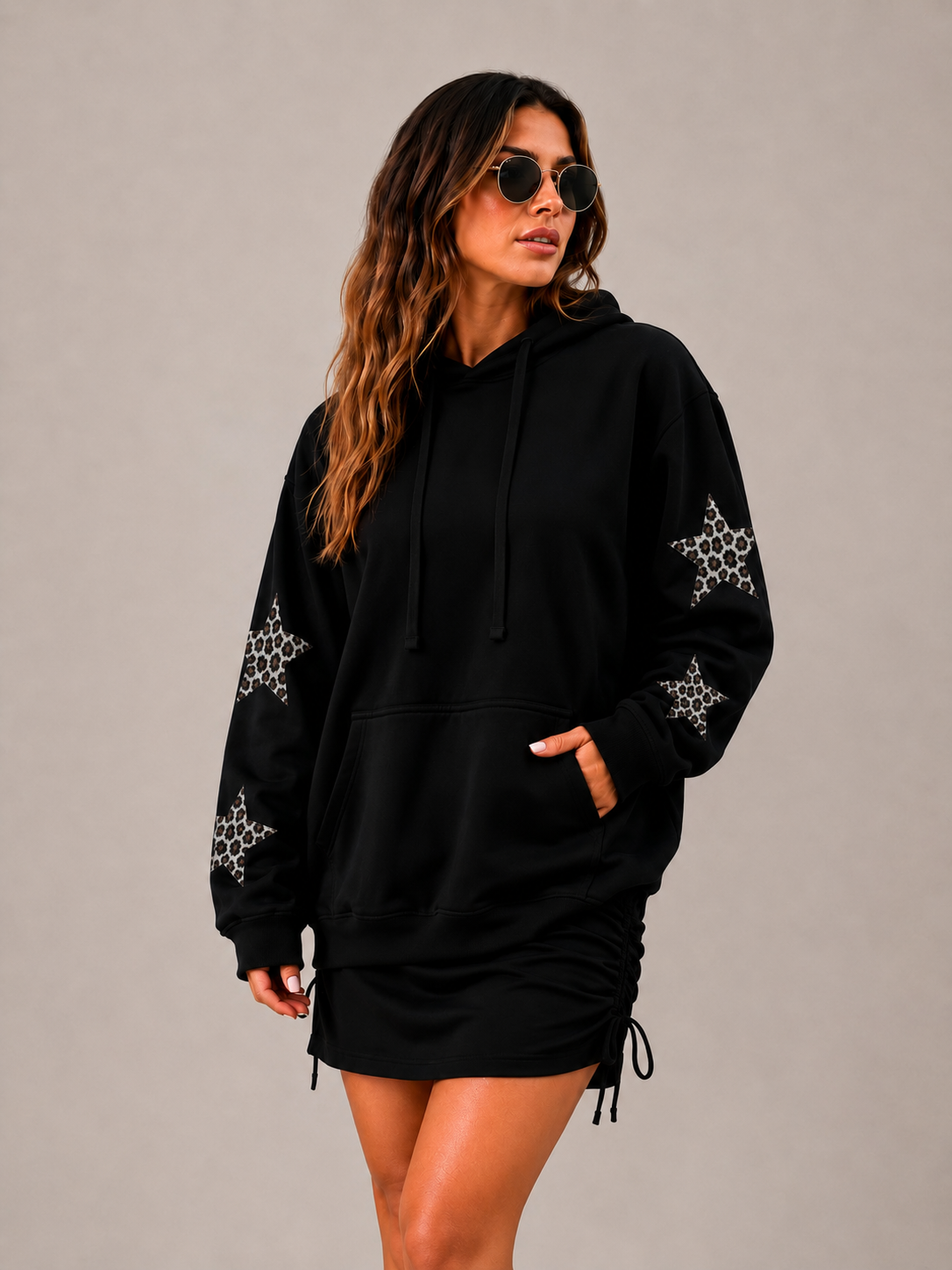 Poleron Star Animal Black