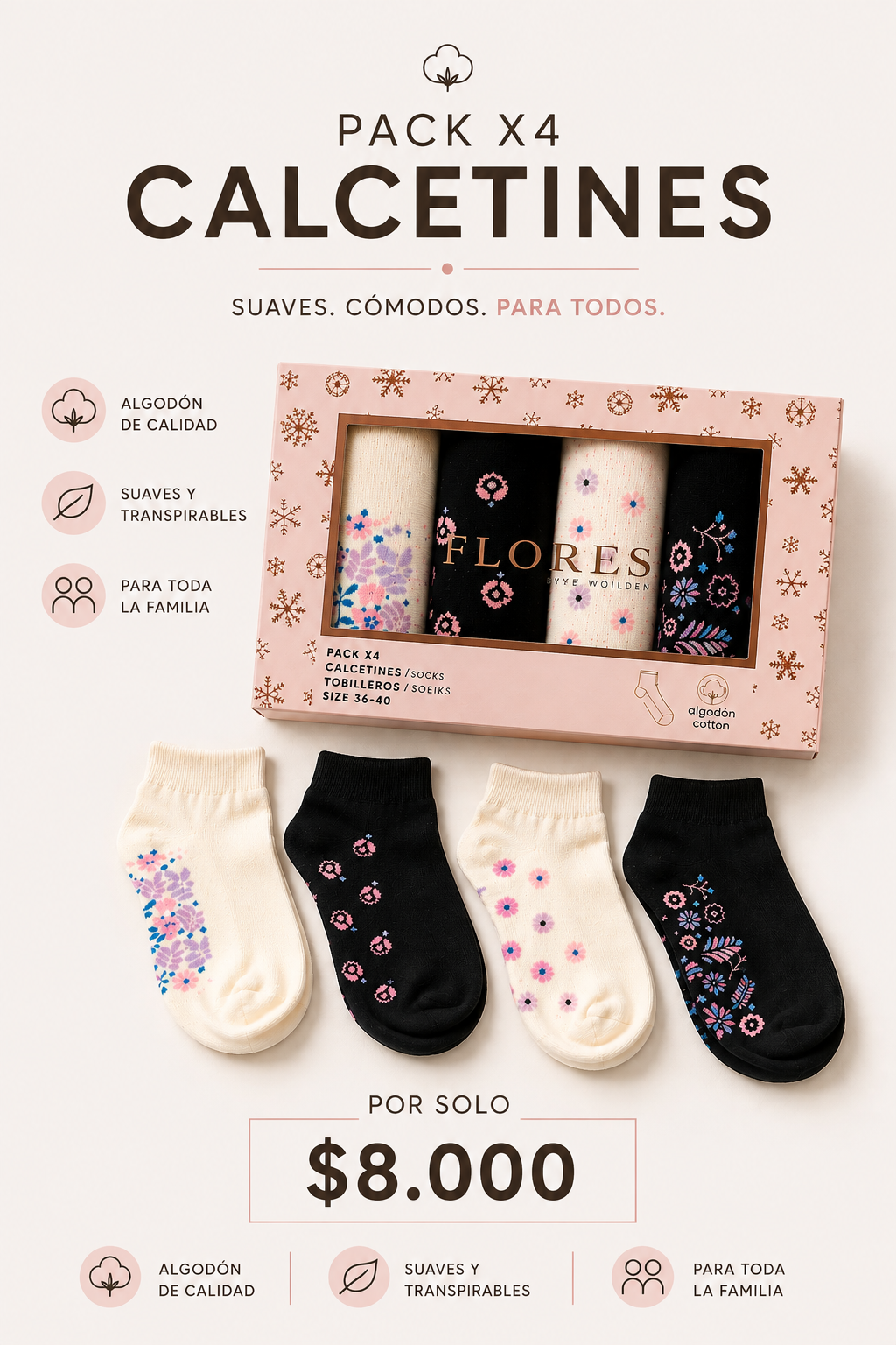 Pack de 4 Calcetines